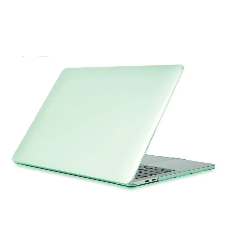 Plastic transparent hard shell case for MacBook Air Pro with see-through logo
