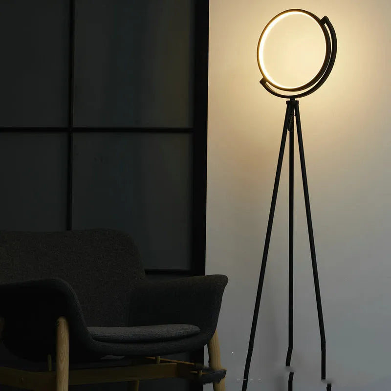 1520mm black LED floor lamp with aluminium body, PVC shade, warm light, and pull wire switch