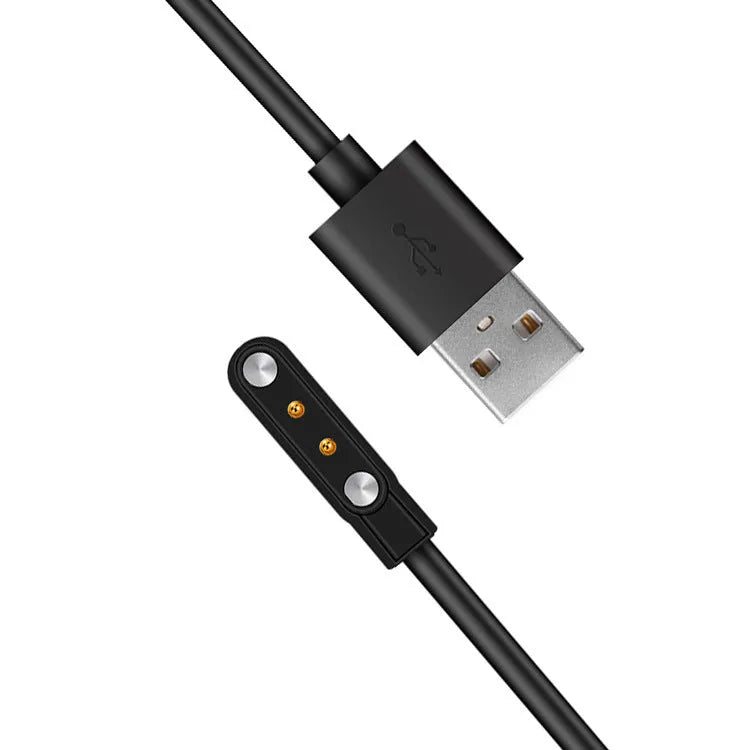 Black smart watch magnetic USB fast charger with 60cm or 100cm cable on a desk