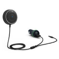 Bluetooth 5.0 car hands-free music player with NFC in black with AUX cable and mini USB power port