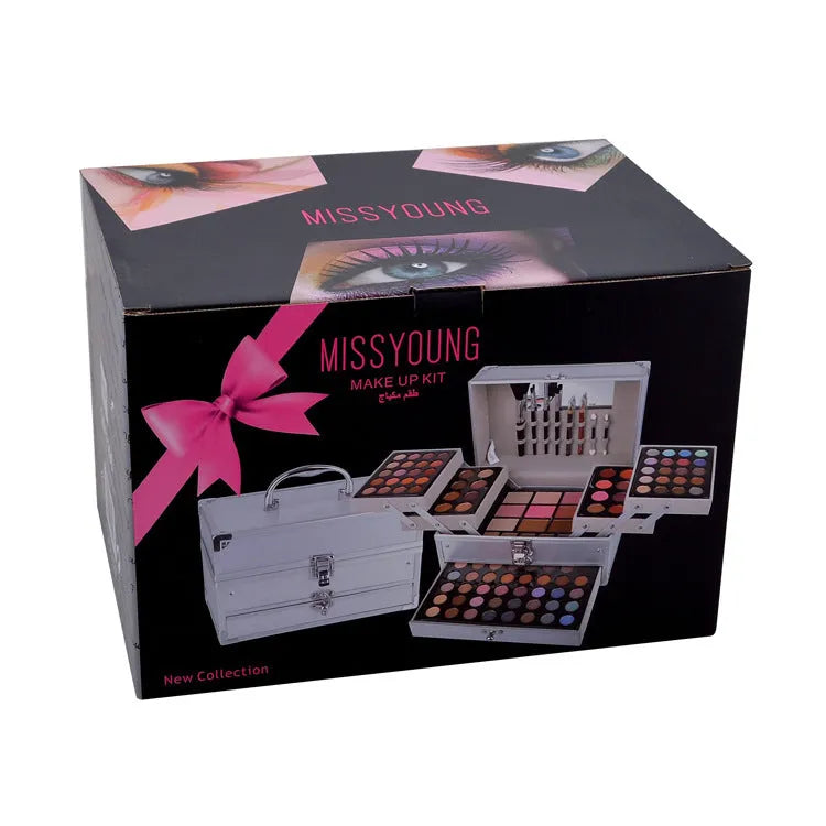 Lip pencil blush combination makeup set with lip gloss, eye shadow, brush, 25x16x15.5cm, GM17290