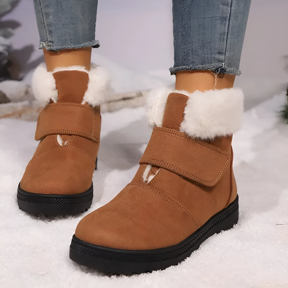 Velvet padded suede shoes in brown or black, unisex sizes 35-44, thick cotton warm slip-on footwear