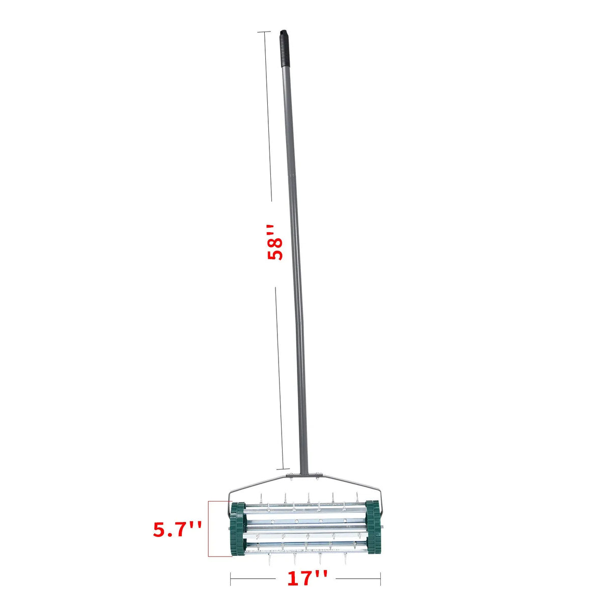 Manual lawn aerator and scarifier with A3 steel soil ripper head, 45x24x22cm garden tool