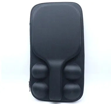 Black EVA pickleball racket storage case with double shoulder straps