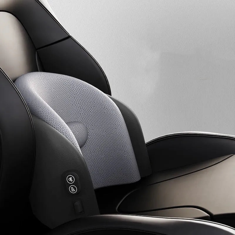 Memory cotton car massage cushion set with electric waist massage and adjustable headrest in three colour options