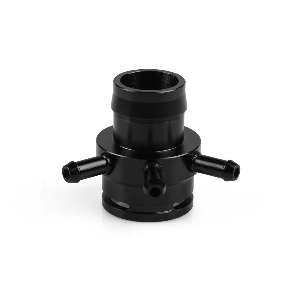 Second generation engine vacuum adapter tee in black and titanium colour options for automotive hose connections