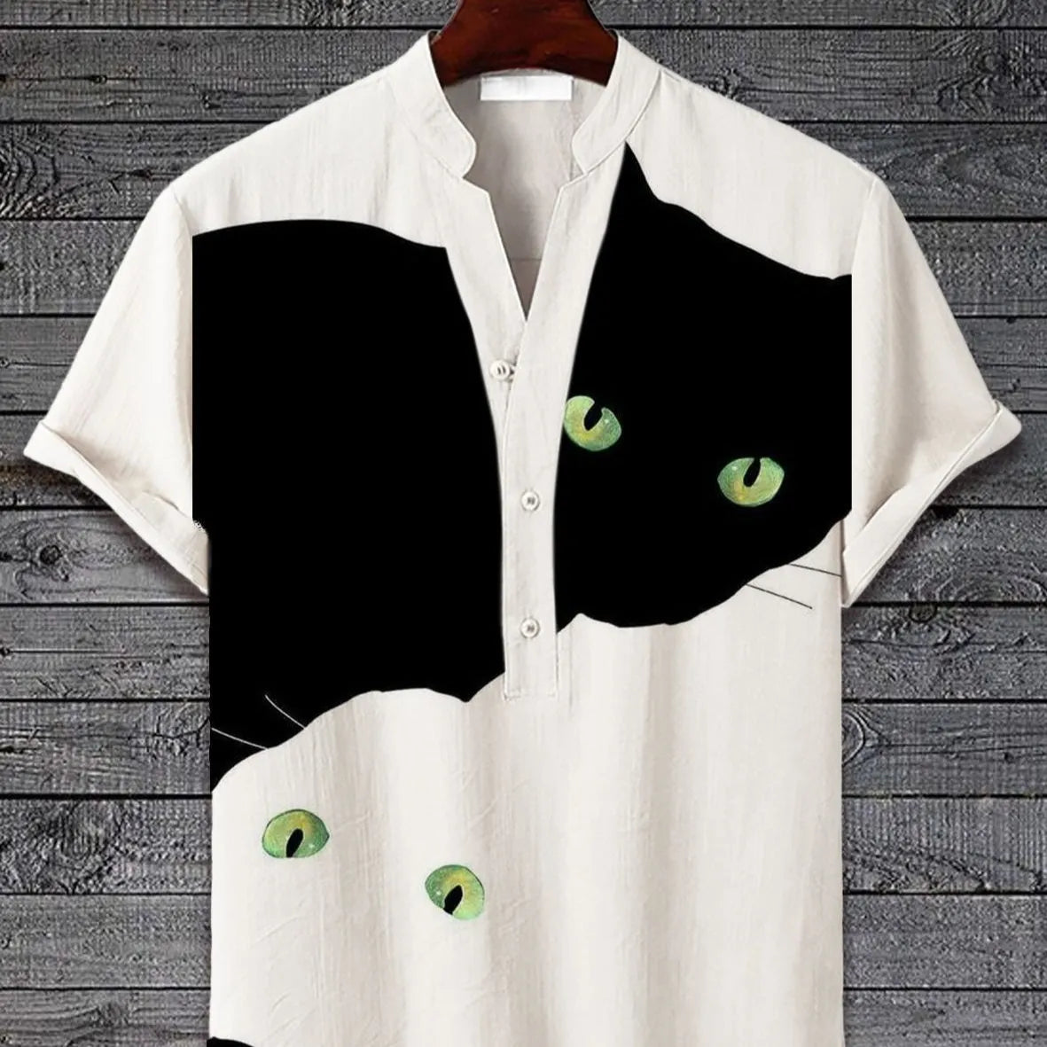 A short sleeve shirt with a 3D digital animal print, available in multiple colours and sizes up to 5XL.