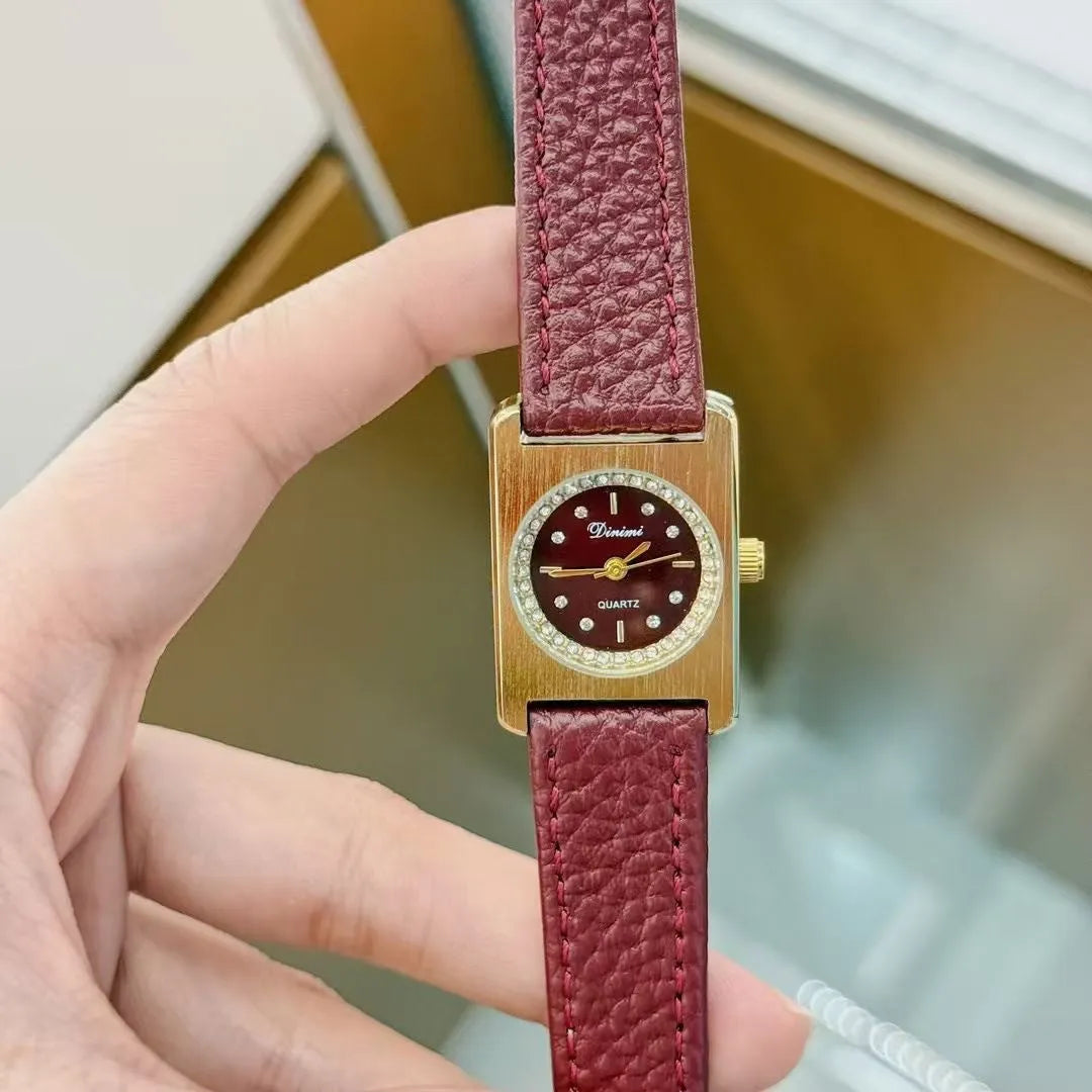Alloy women's wristwatch with Chinese style octagonal case and diamond decorative elements