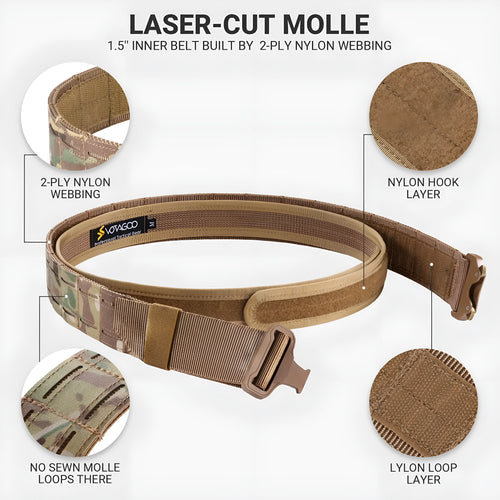 2-inch military waist seal belt with alloy quick-release buckle in CP camouflage colour