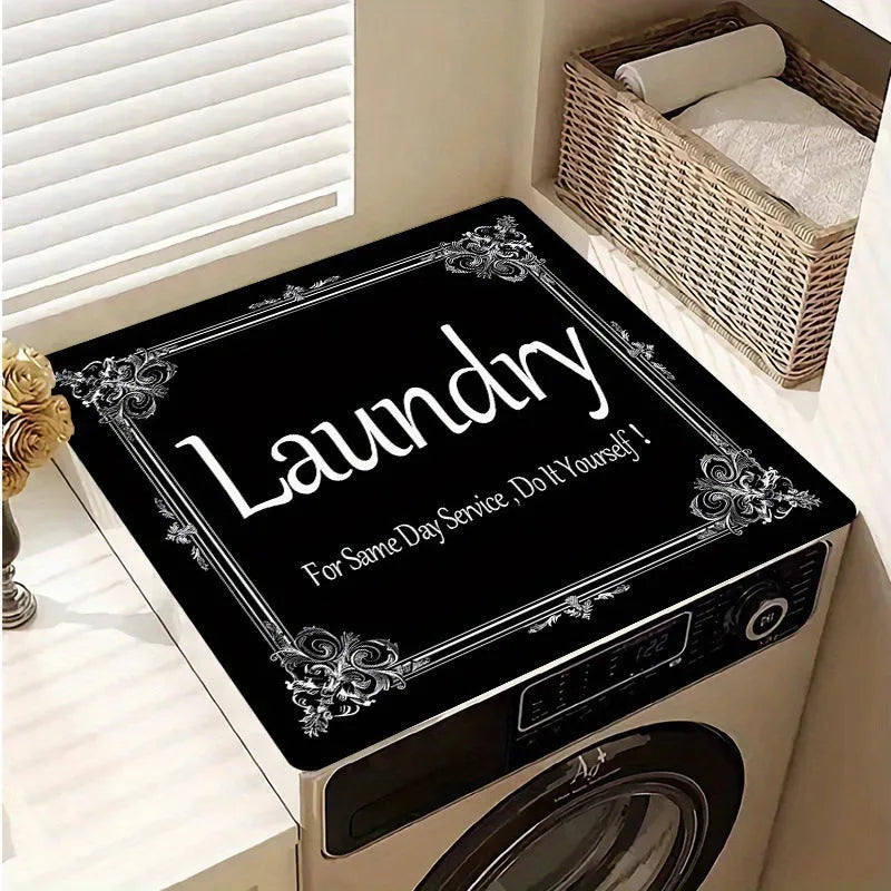 Dustproof absorbent washing machine mat, polyester fibre, square abstract painting print, 30x40cm to 50x60cm