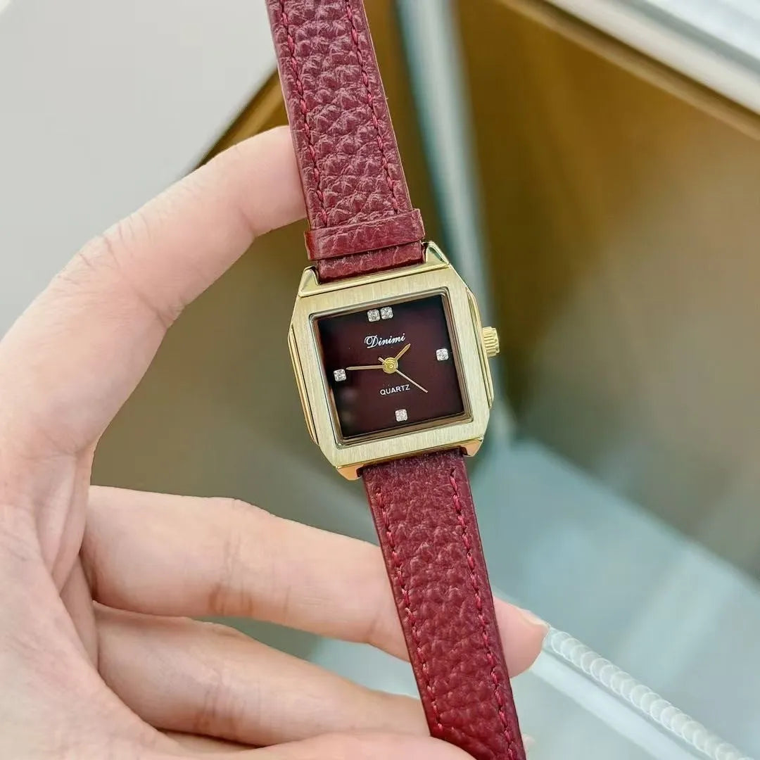 Alloy women's wristwatch with Chinese style octagonal case and diamond decorative elements