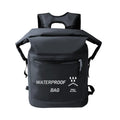 Black 25 litre waterproof backpack for river tracing rafting and swimming