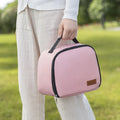 Insulated lunch box bento bag in textured cloth with large capacity for keeping food warm