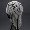 Handmade alloy belly dance hat with tassel ornament for female performers