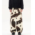Men's straight-leg casual trousers with a retro cows pattern in 7698 cow colour.