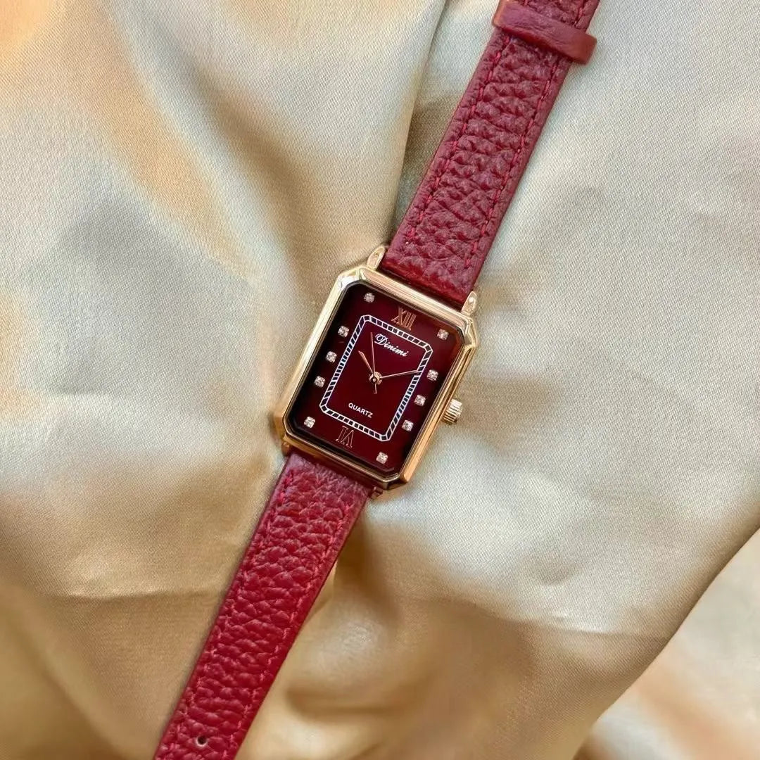 Alloy women's wristwatch with Chinese style octagonal case and diamond decorative elements
