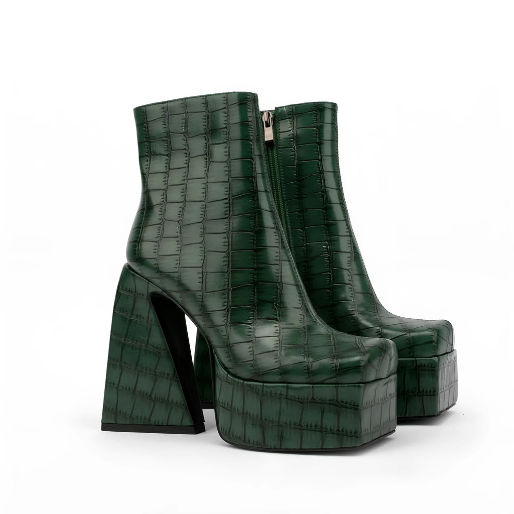 Women's ankle boots in artificial PU leather with super high heel above 8cm in solid colour options