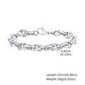 Men's stainless steel thick chain bracelet with geometric design and steel colour finish