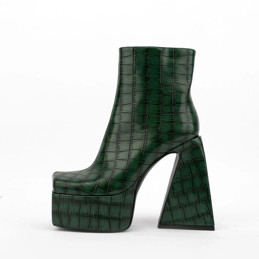 Women's ankle boots in artificial PU leather with super high heel above 8cm in solid colour options
