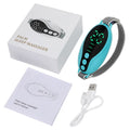 Compact blue and white sleep aid instrument with timing function and wind speed adjustment