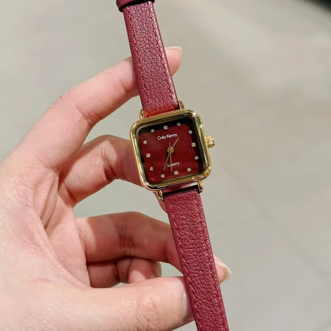Alloy women's wristwatch with Chinese style octagonal case and diamond decorative elements