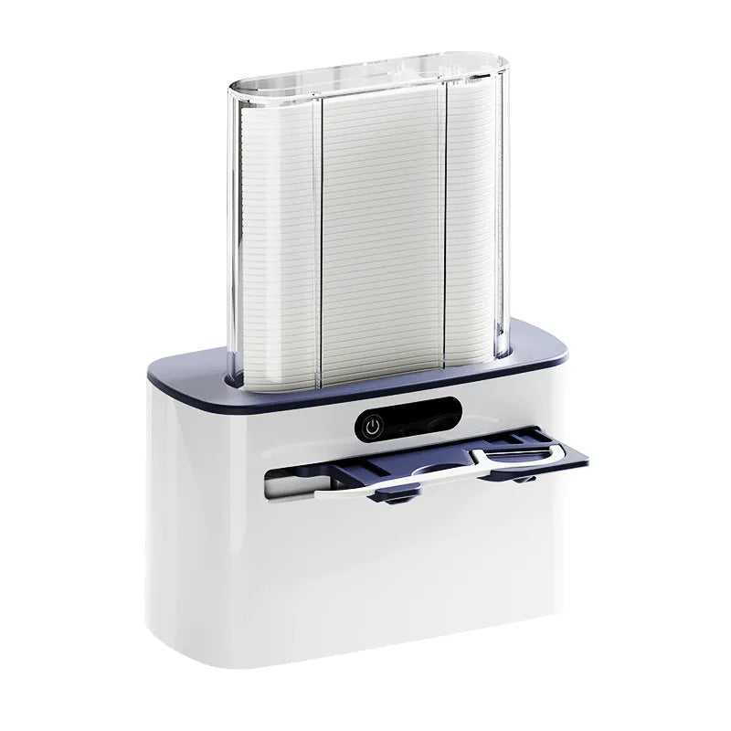 Intelligent Induction Dental Floss Box in dark gray, light gray, and gold colour options.