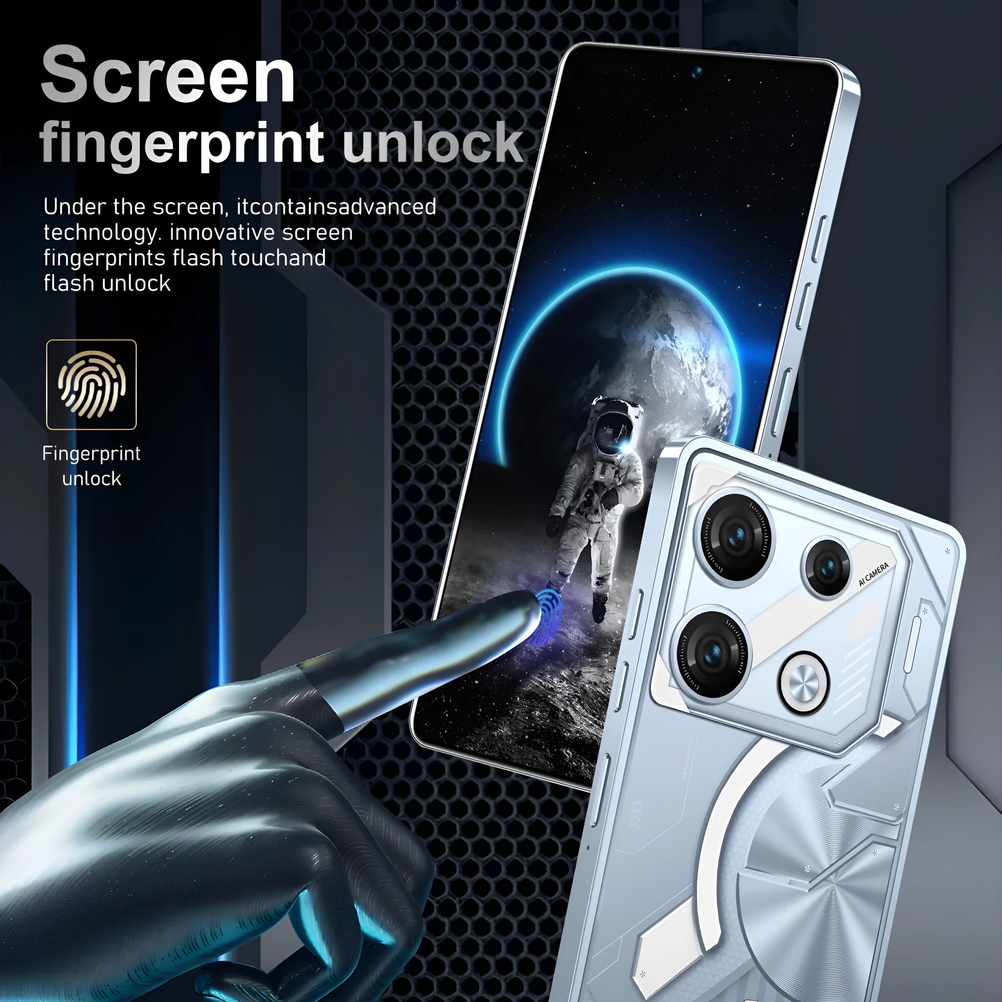 GT10 Pro Blue and GT10 Pro Silver Android smartphones with straight plate design on a plain background.