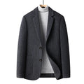 Men's slim fit wool suit jacket in a solid colour with a non-ironing finish.