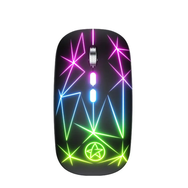 Wireless Bluetooth mouse with luminous charging indicator and metal scroll wheel in six colour options