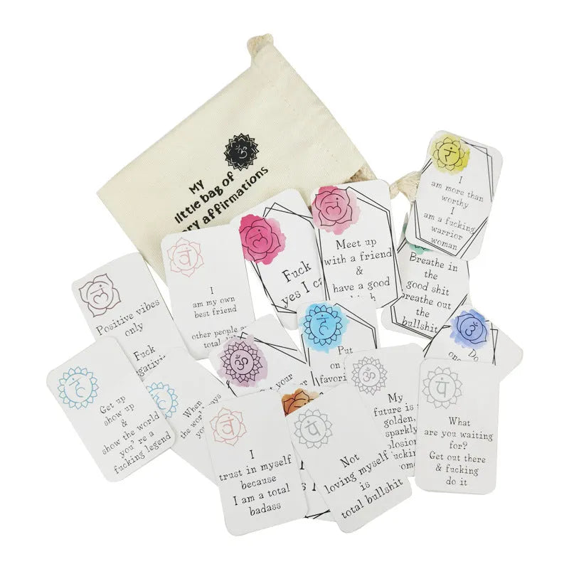 16 affirmation cards with adorable healing design in greeting card bag