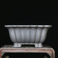 Purple sand ceramic square flower pot with classical styling and 37x15cm inner dimensions