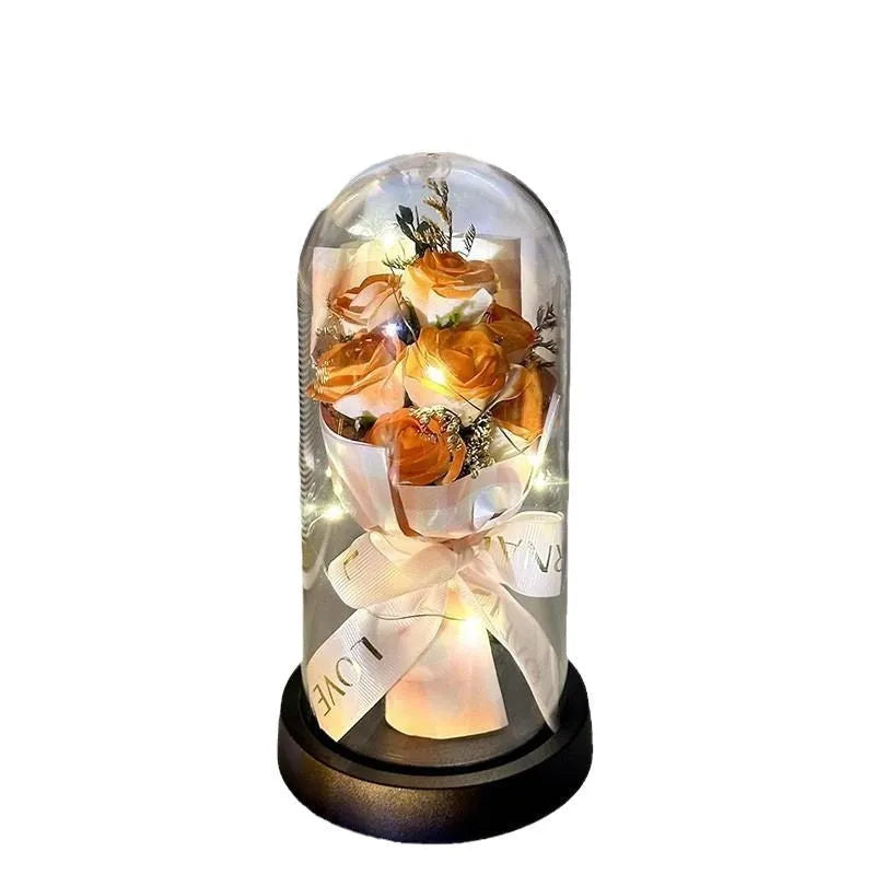 Formed bionic bouquet artificial flower arrangement in a selection of colours including gradient blue and light pink.