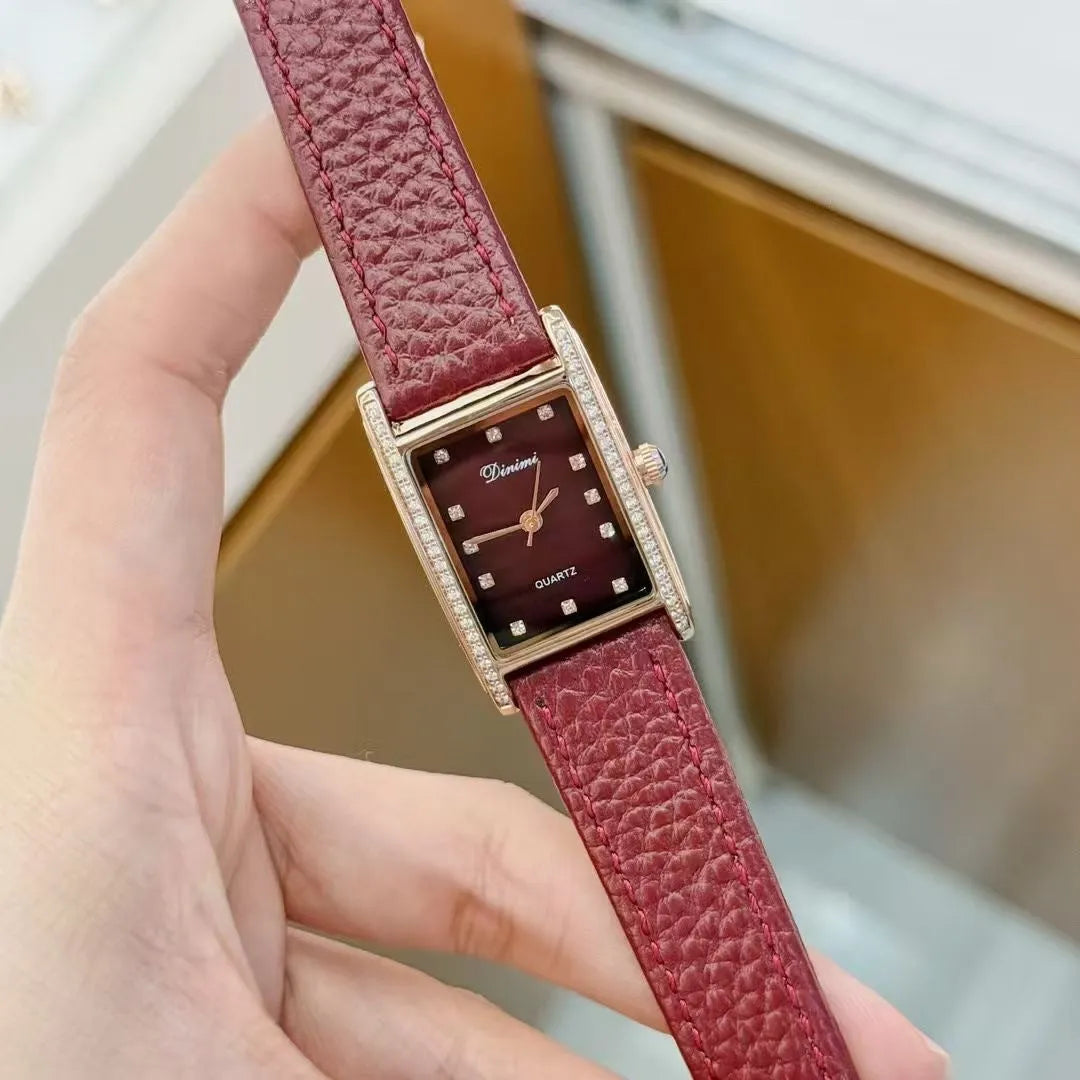 Alloy women's wristwatch with Chinese style octagonal case and diamond decorative elements