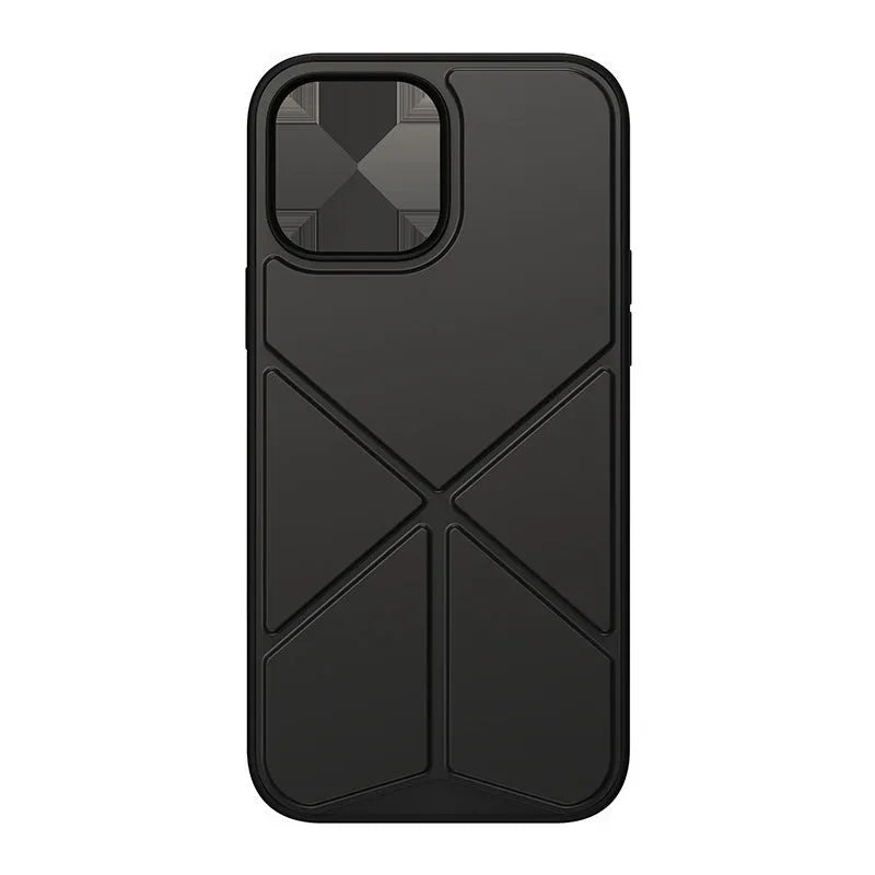 Black Element Stand TPU case for iPhone 13, shown next to a blue version.