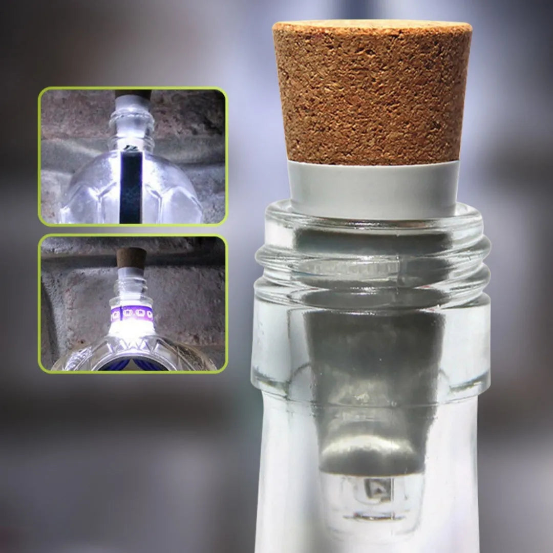 White LED rechargeable bottle cap light with plastic shell, 30mm diameter