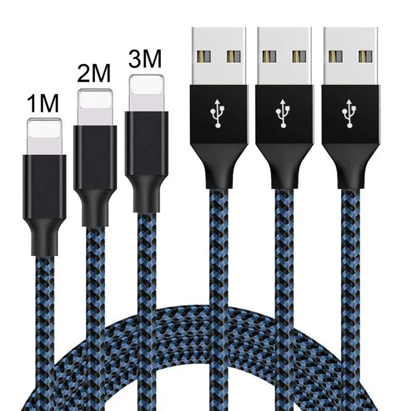 Braided micro USB fast charging cable for Android phones in multiple colours