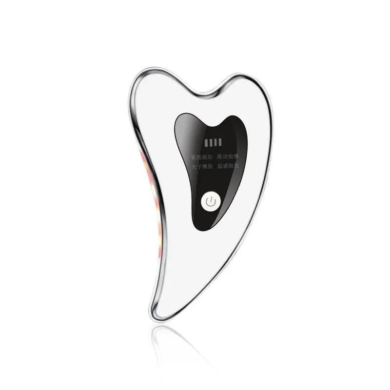 Electric USB Rechargeable Facial Scraping Body Guasha Massager Wrinkle Remover Board Scraping Scraper Tool Body Massage ABS Material 800mAh Battery 13cm x 7.5cm x 2cm Portable Handy Size for Face and Body Acupoint Massage and Neck Protection