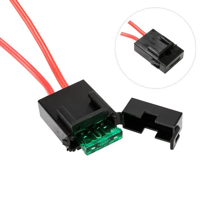 Black off road LED spotlight cable set with 2 metre wire harness and integrated light bar switch