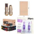 Wireless dual battery tattoo pen cutting all-in-one machine with charging power supply in grey