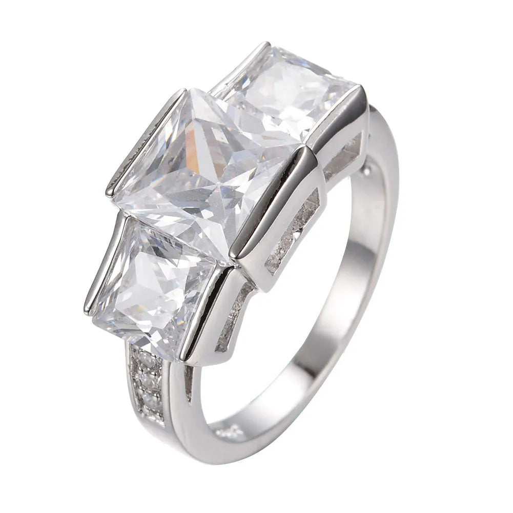 Women's copper ring with electroplated geometric design in multiple colour options
