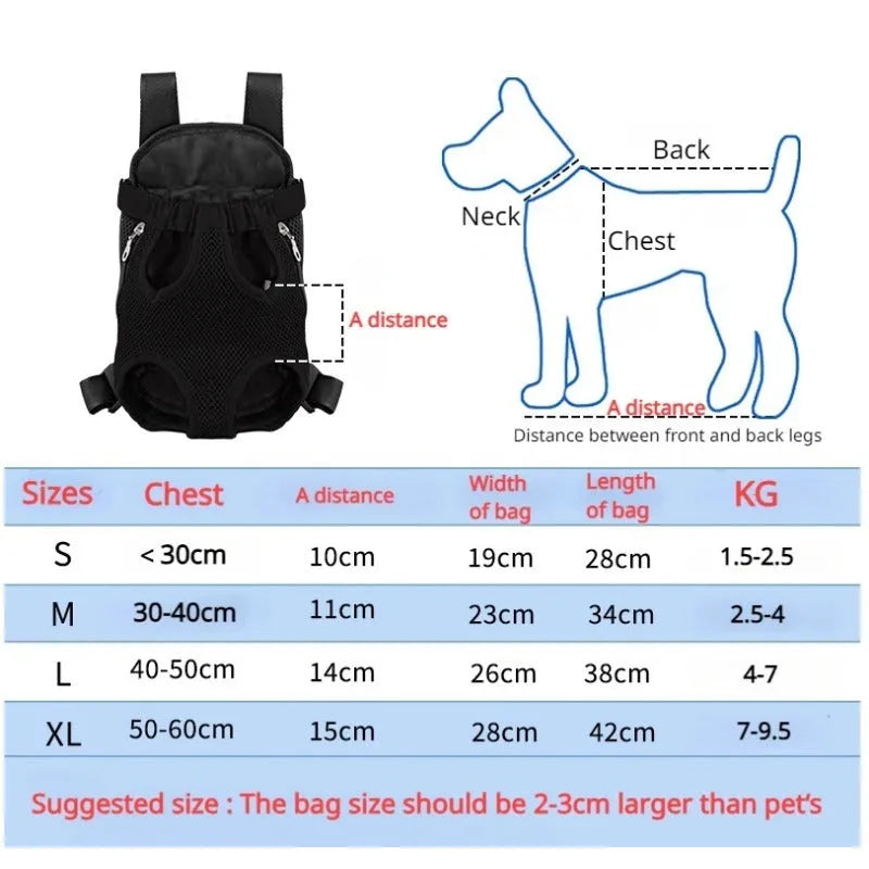 Adjustable dog carrier backpack with breathable mesh fabric shown in multiple colours