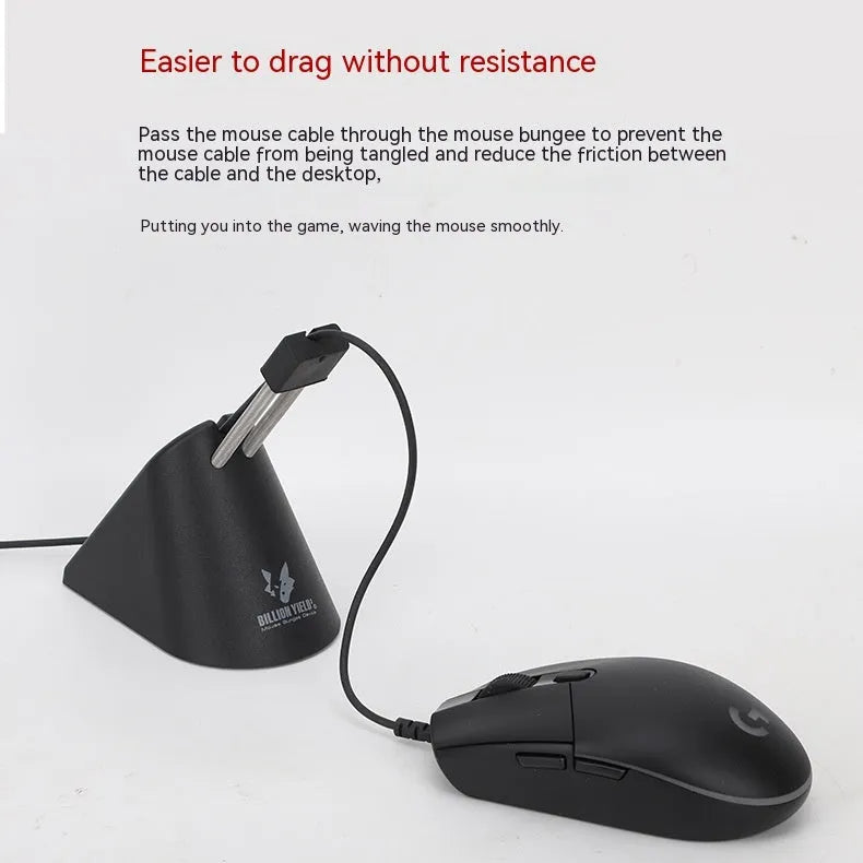 Black or white ABS game mouse cable holder bracket for wired mouse cable management on a desk