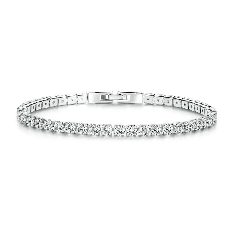 Silver gold-plated simple fashion zircon bracelet for women with cubic zirconia stones