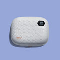 Portable automatic ultrasonic contact lens cleaning machine in pearl white measuring 85x65x30mm