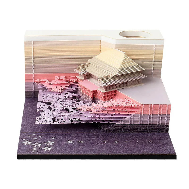 One Piece architecture sticky notes showing castle and building designs on 80x45mm craft paper