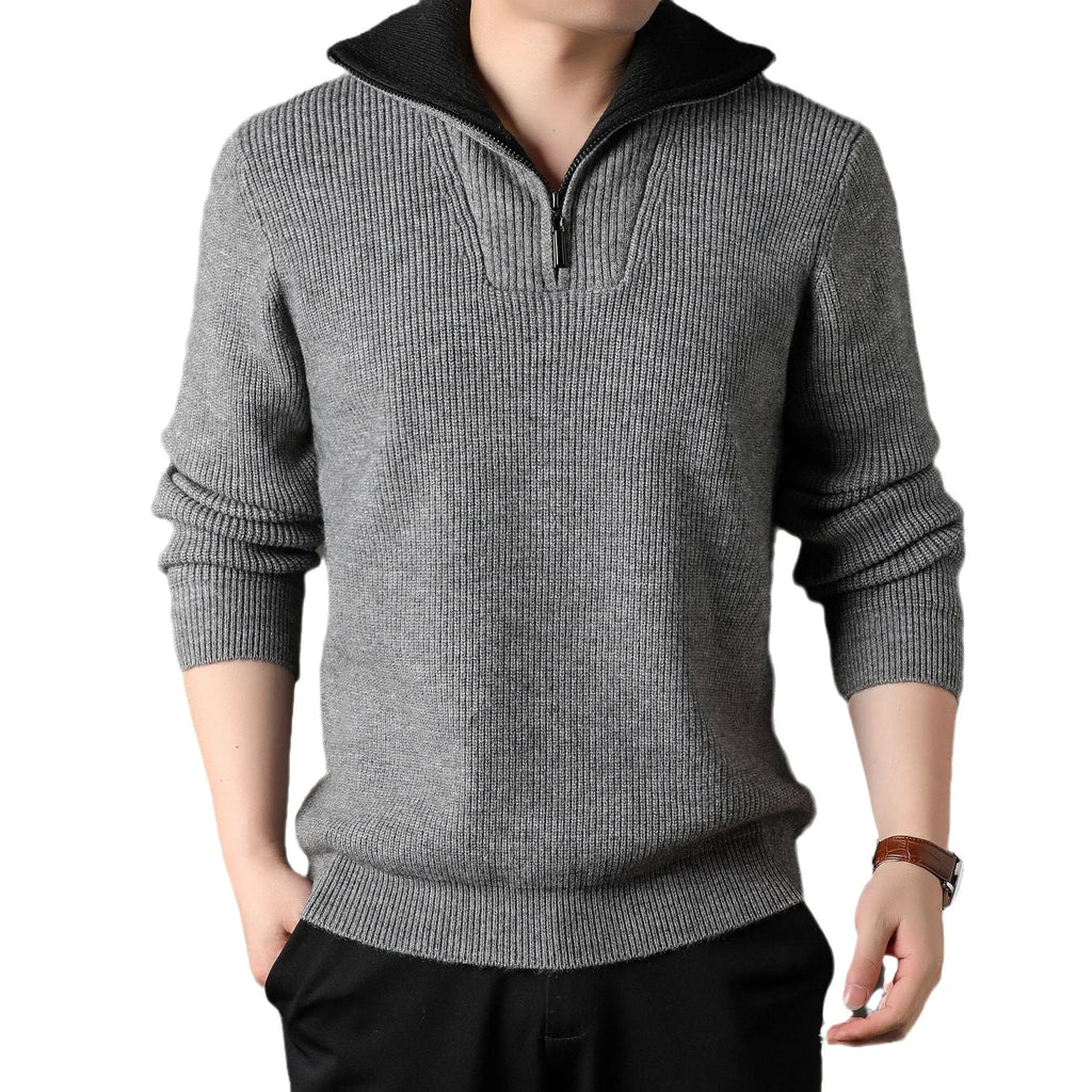 Twisted jacquard lapel sweater cardigan for men loose fit thickening long sleeve autumn leisure wear