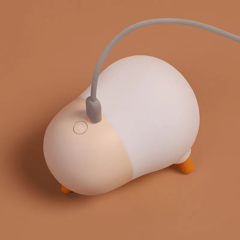Pecking rice chicken night light, 2200K warm yellow, USB rechargeable bedside lamp, 81x84x109.5mm