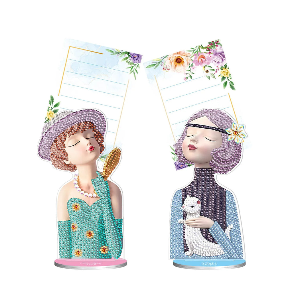 American-style handmade diamond painting desktop note clip decorative set with frameless construction
