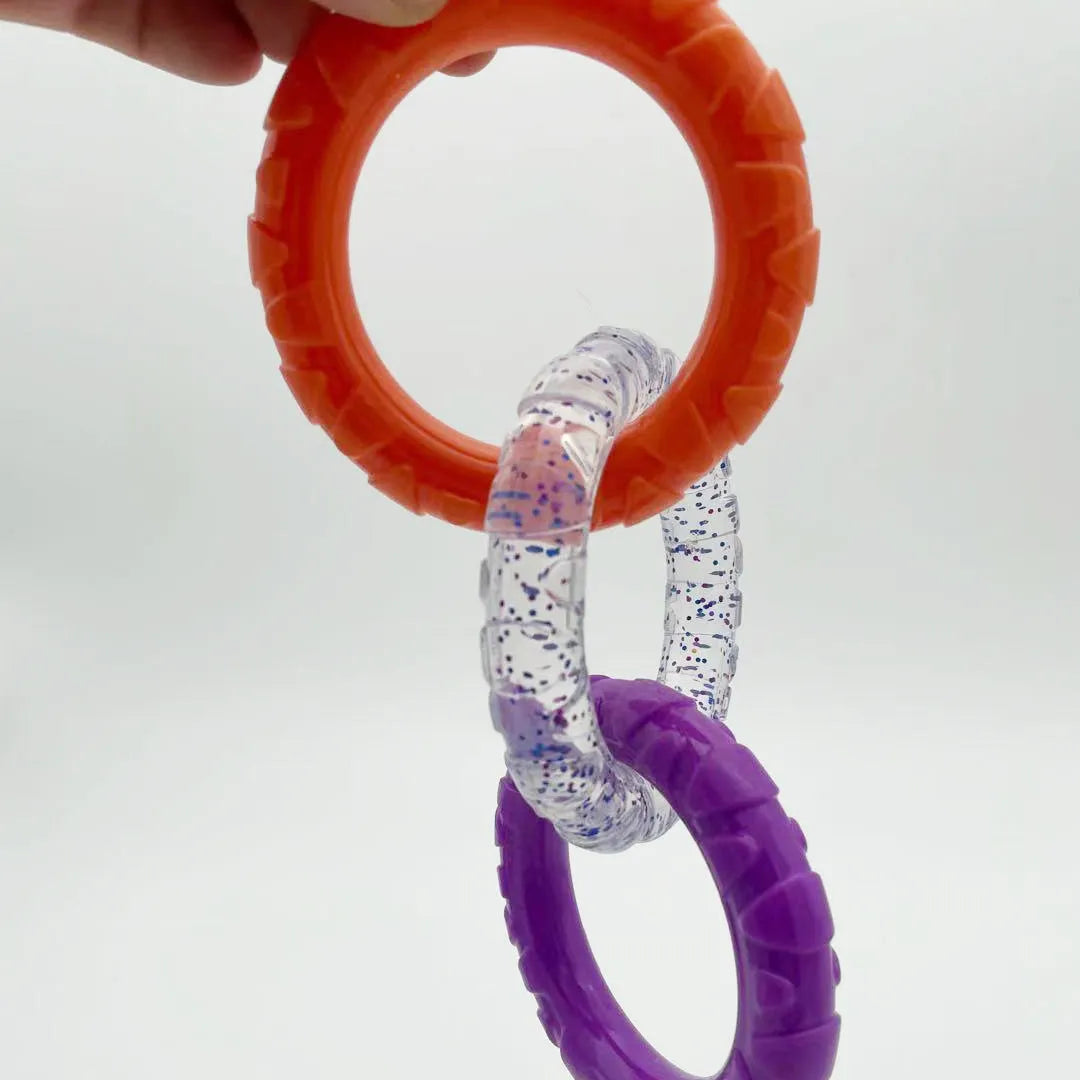 Pet dog teeth grinding interactive bite resistant toy in TPR material, 20x9 cm, in blue purple colour