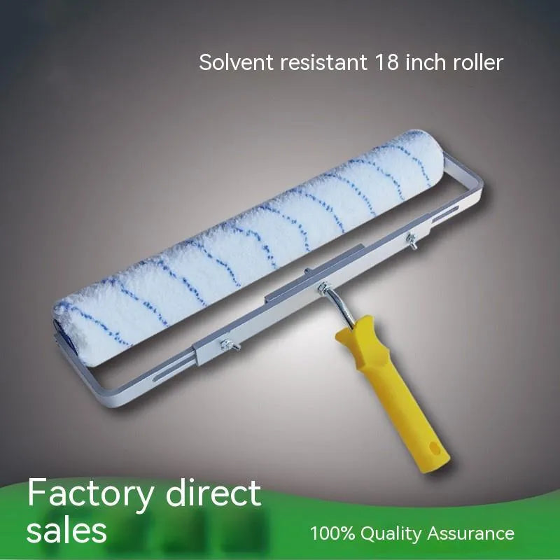 18-inch paint roller with three brush head types: short, medium, and long hair textures for wall painting
